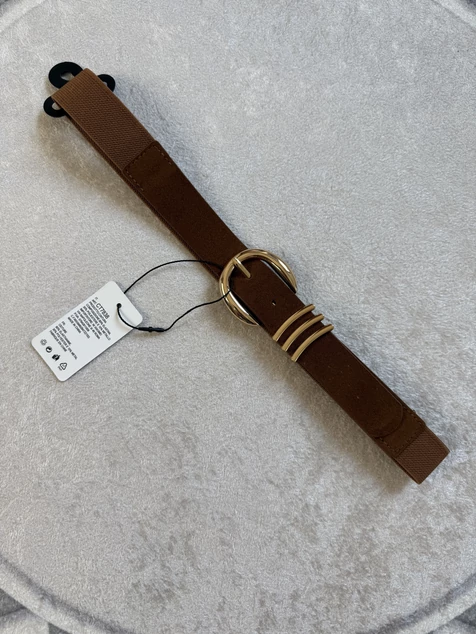 Barna arany-velúr csatos öv