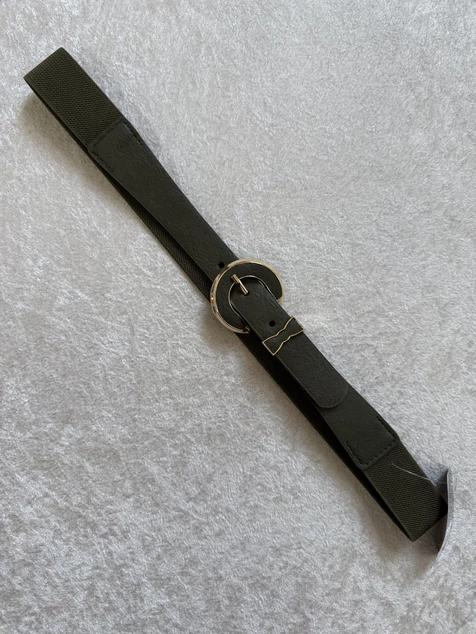 Khaki masni díszes öv 