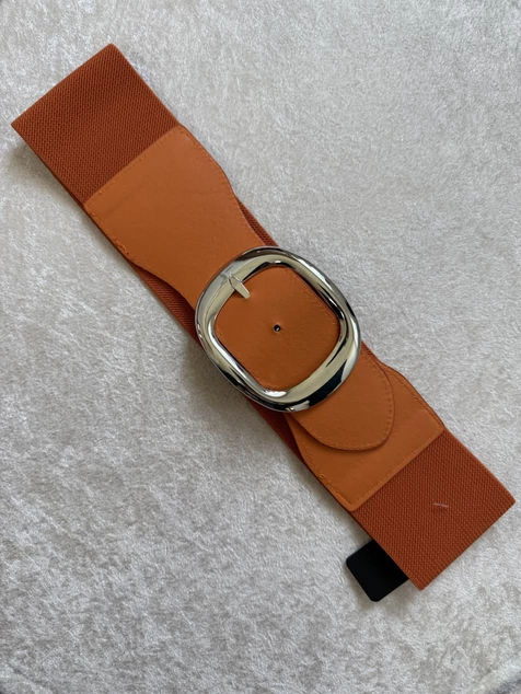 Narancs ezüst csatos öv 