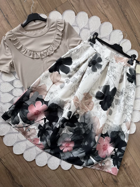 Levélmintás flower szoknya