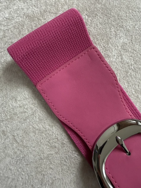 Magenta ezüst csatos öv 