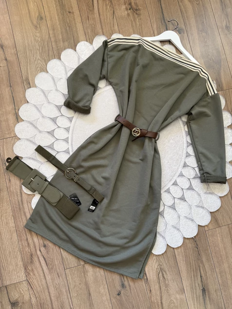 Khaki Córdoba pamut ruha övvel
