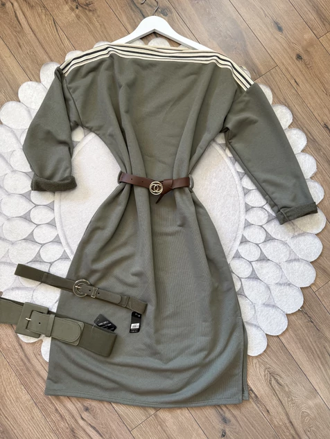 Khaki Córdoba pamut ruha övvel