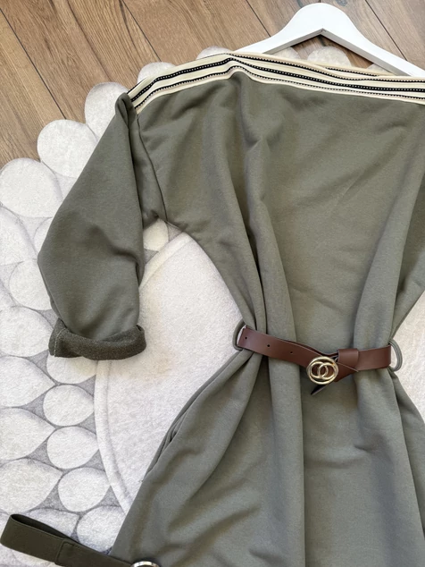 Khaki Córdoba pamut ruha övvel