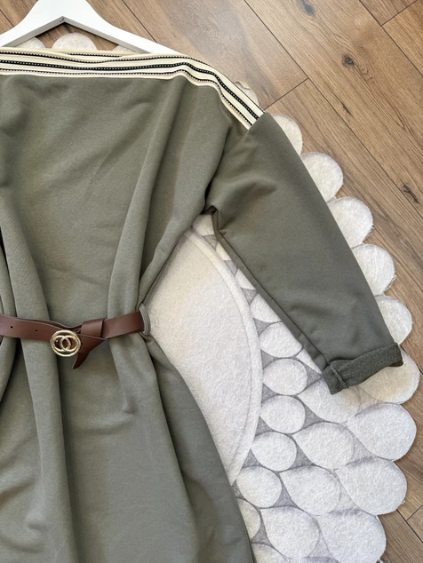 Khaki Córdoba pamut ruha övvel