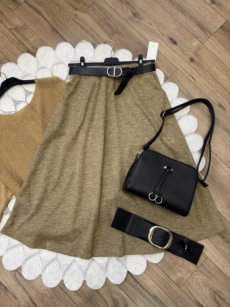 Barna puha kötött winter szoknya