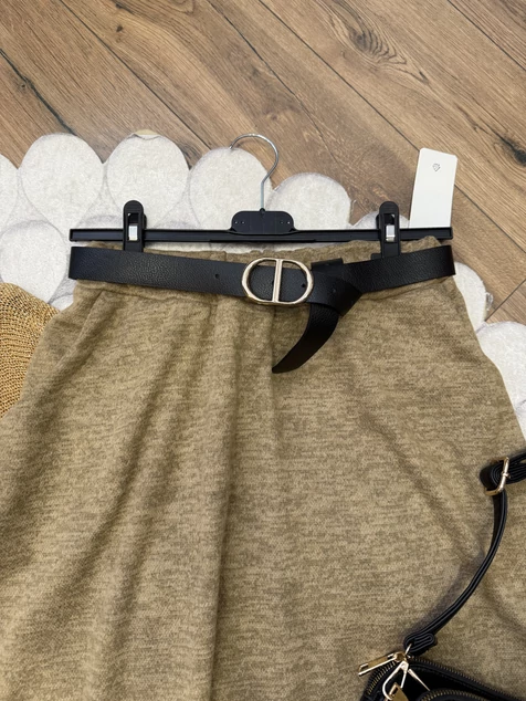 Barna puha kötött winter szoknya