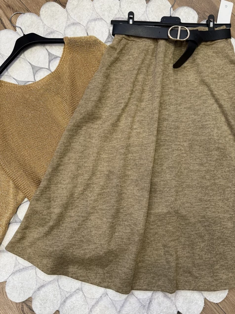 Barna puha kötött winter szoknya