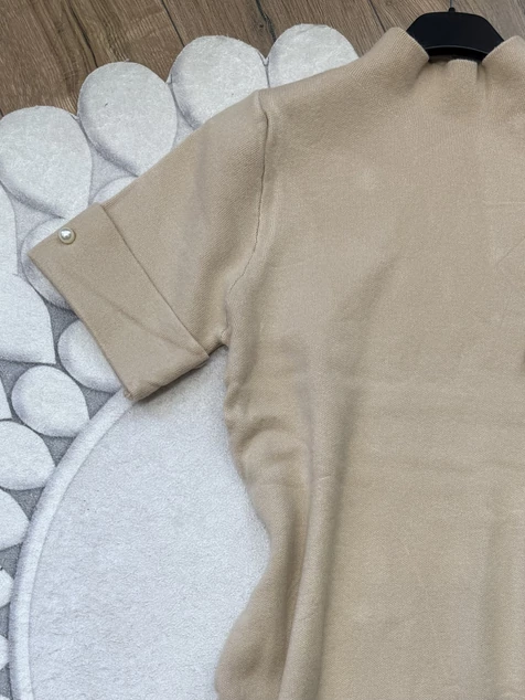 Bézs kötött Audrey ruha