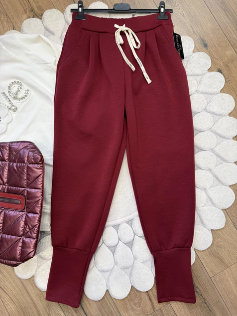 Burgundi megkötős nadrág