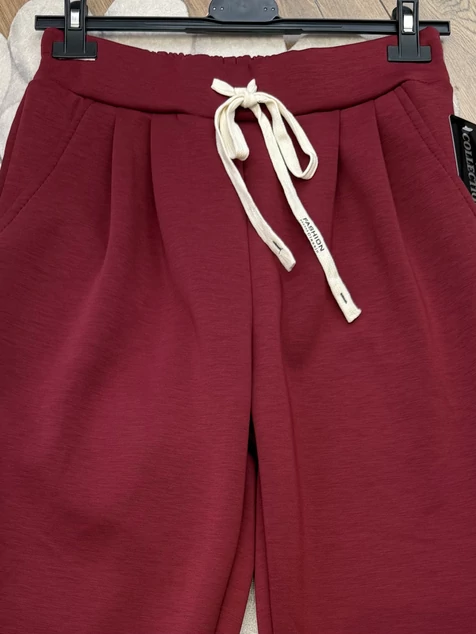 Burgundi megkötős nadrág