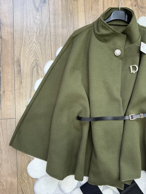 Khaki poncsó kabát