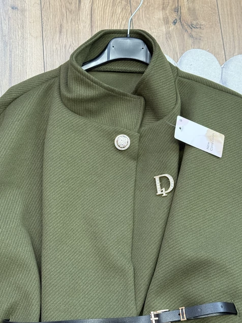 Khaki poncsó kabát