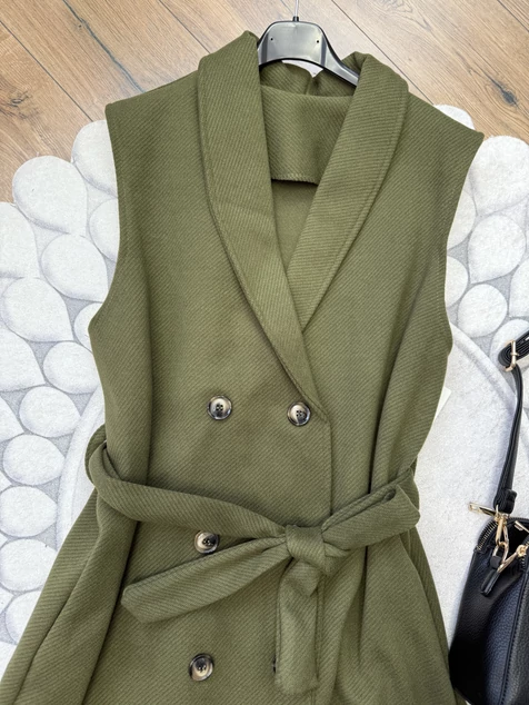 Khaki szövet mellény