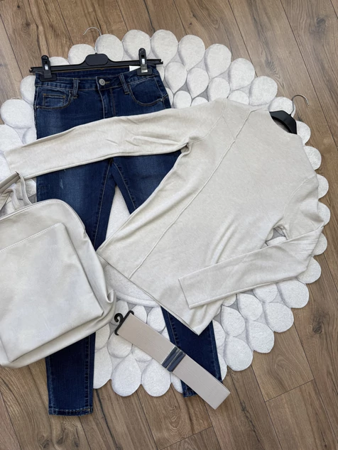 Krém elegáns Verona pulóver