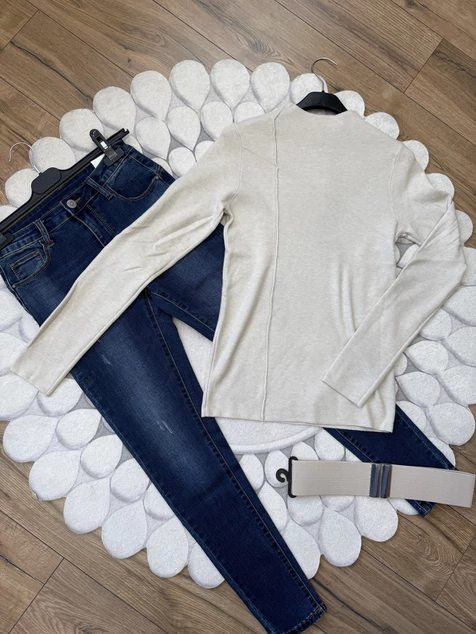 Krém elegáns Verona pulóver