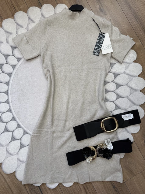 Krém kötött Audrey ruha