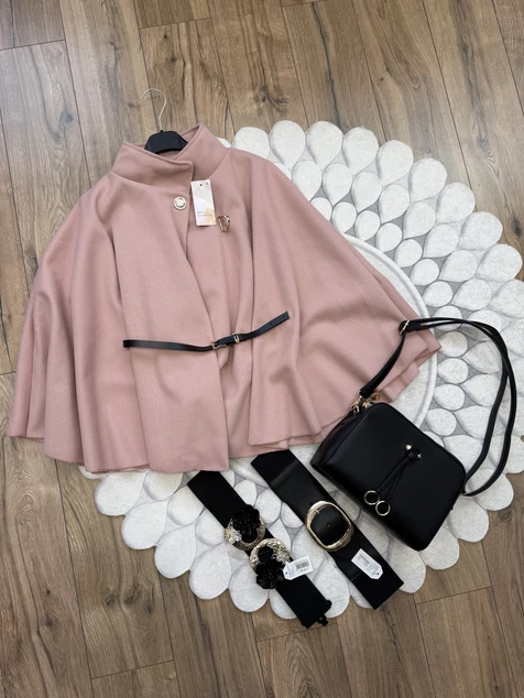 Púder poncsó kabát