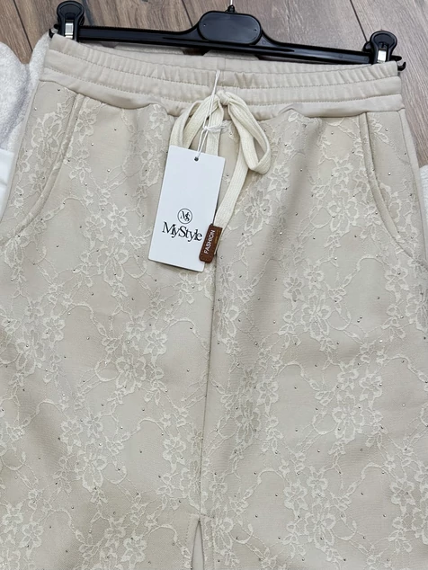 Bézs megkötős strasszos szoknya