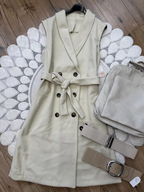 Bézs szövet mellény