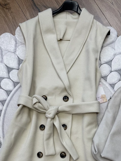 Bézs szövet mellény