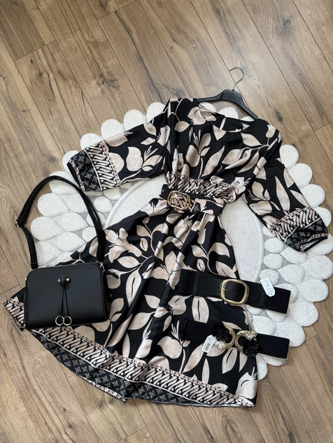 Fekete-bézs Siena ruha