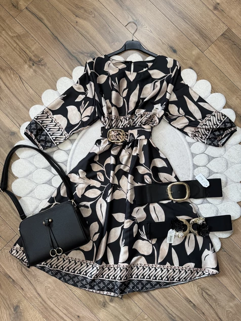 Fekete-bézs Siena ruha