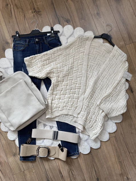 Krém Madrid kötött kardigán