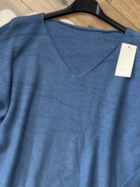 Tengerkék Milano kötött pulóver