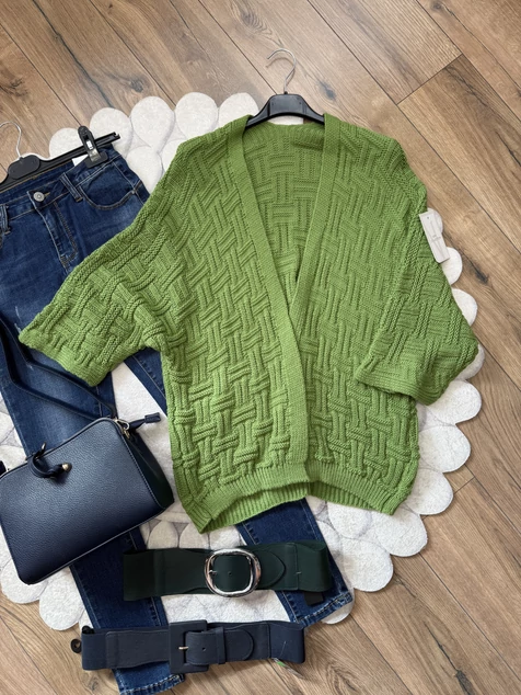 Zöld Madrid kötött kardigán