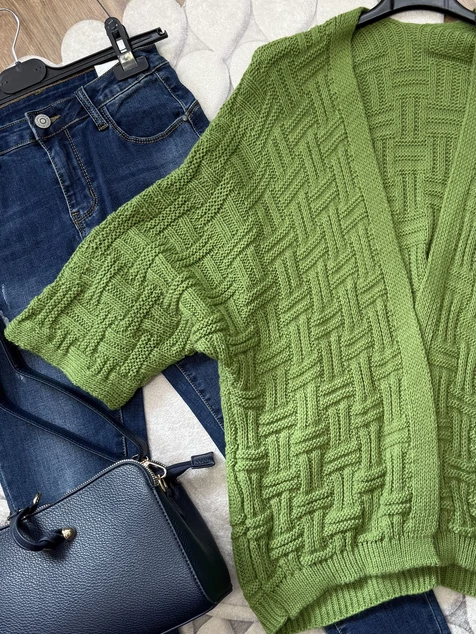 Zöld Madrid kötött kardigán