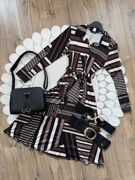 Fekete-bézs New York ruha