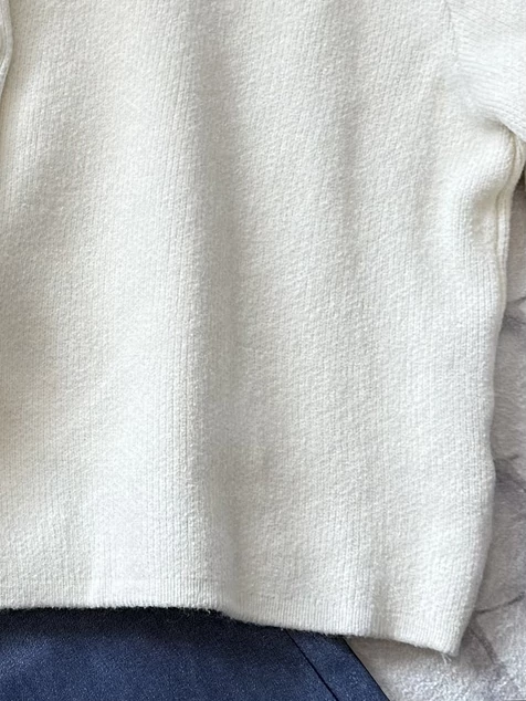 Krém szőrmés elegáns kardigán