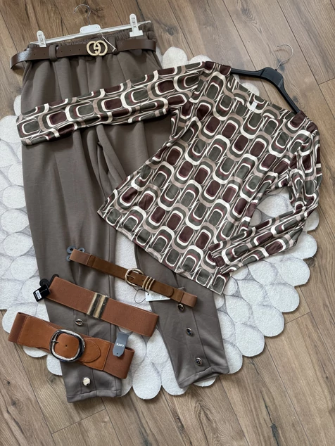 Zöld mintás Bologna felső