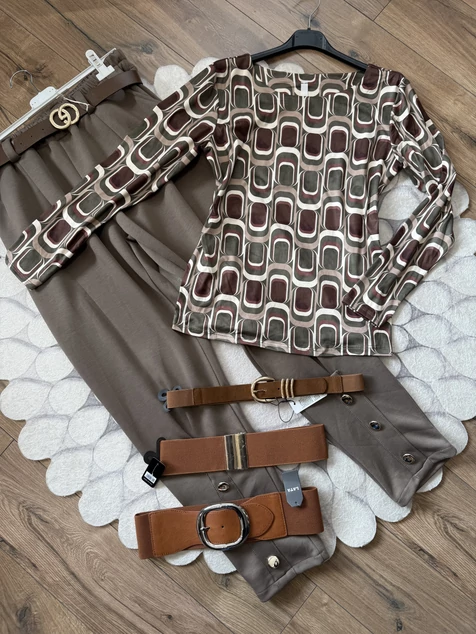 Zöld mintás Bologna felső