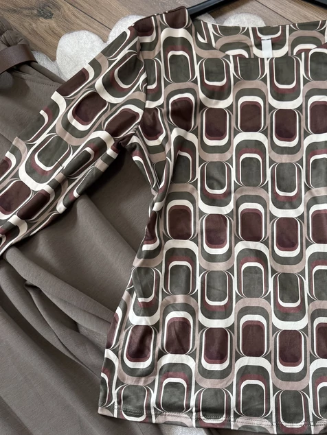 Zöld mintás Bologna felső