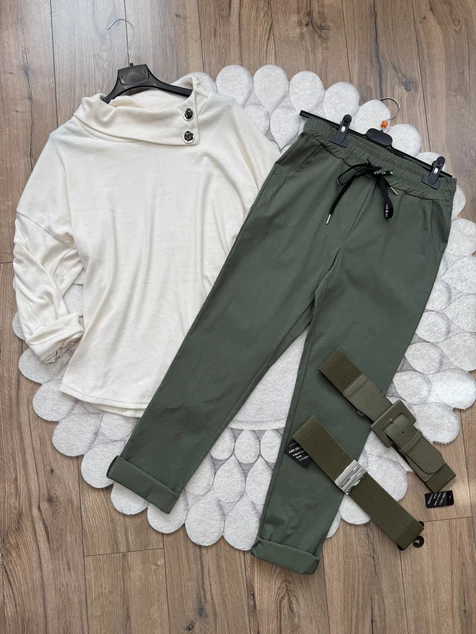 Khaki sportos nadrág